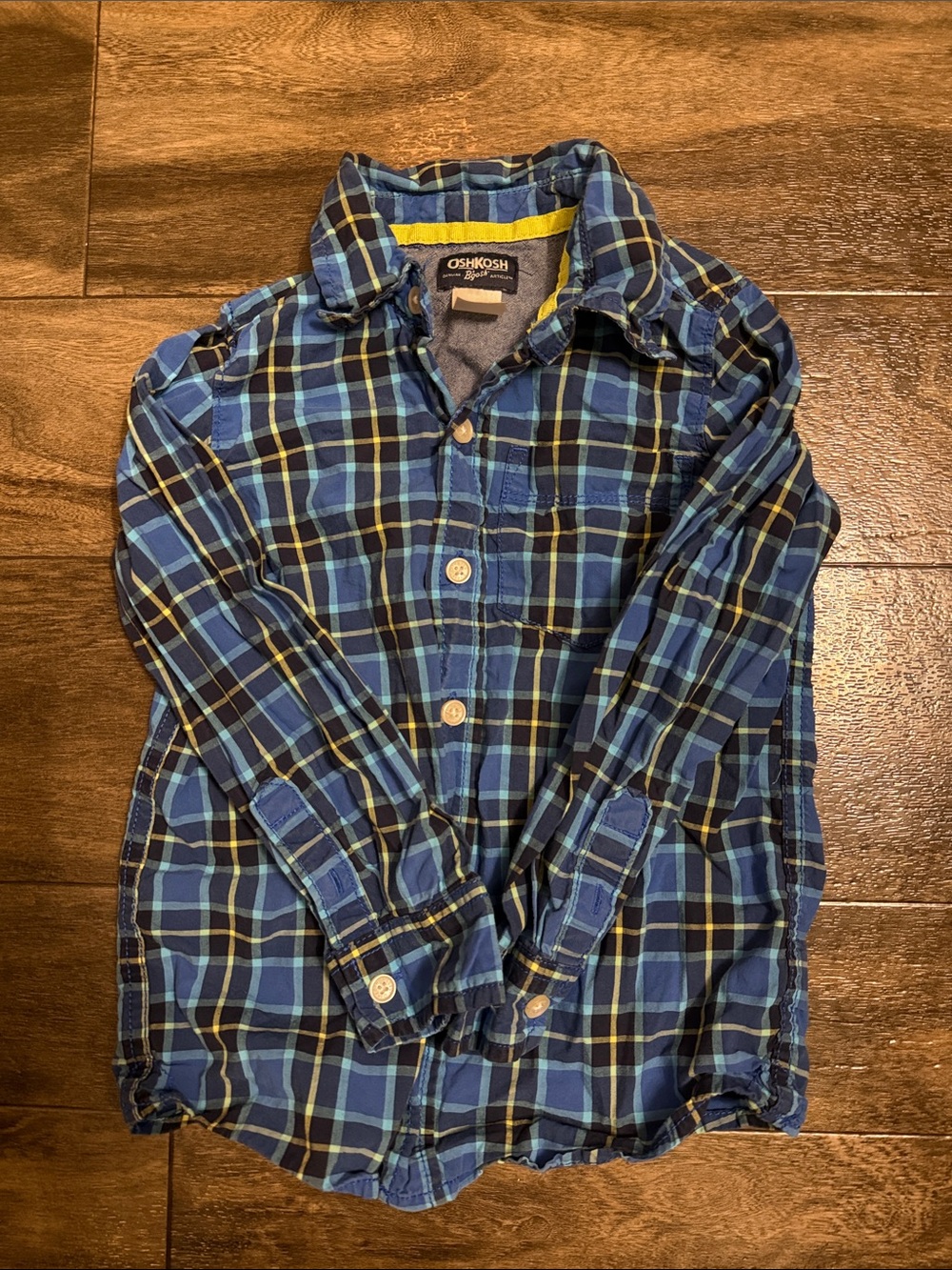 OshKosh B'gosh Navy and Blue Plaid Button-Down Shirt